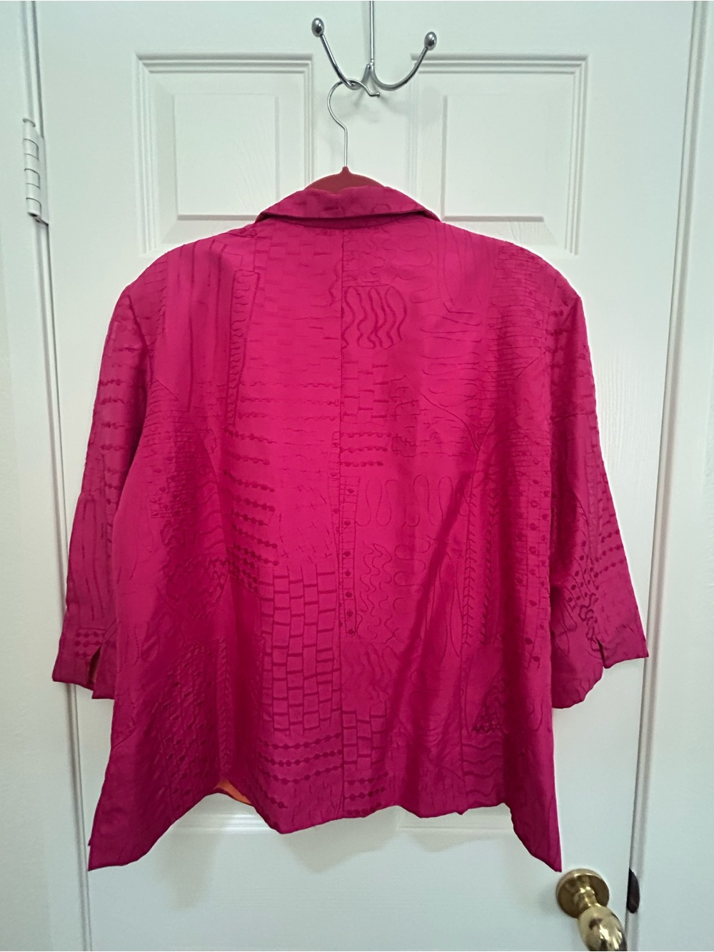 Coldwater Creek Bright Fuchsia Open-Front Silk Blazer | Size 1X - Picture 5 of 5